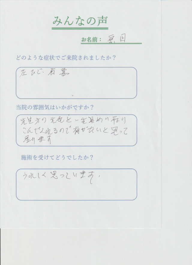 アンケート用紙