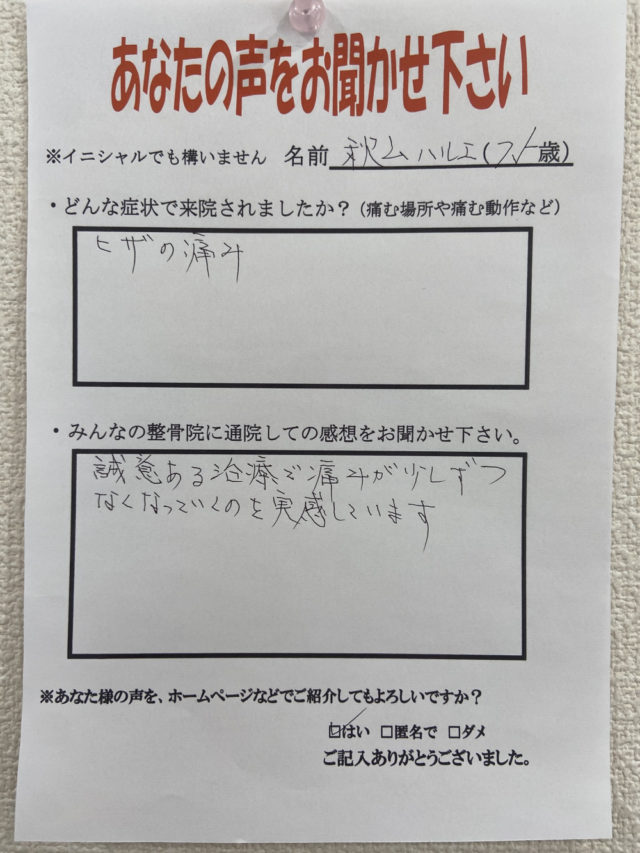 アンケート用紙